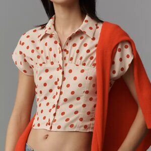 Anthropologie -  Lisa Says Gah Joanie Polka Dot Blouse